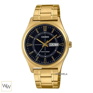 นาฬิกา Casio ผู้ชาย MTP-V006G-1CUDF เรือนทอง หน้าปัดดำ