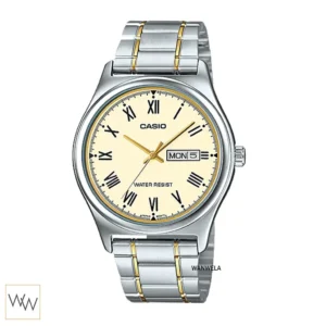 นาฬิกา Casio ผู้ชาย MTP-V006SG-9BUDF สายสองกษัตริย์ หน้าปัดสีทองเลขโรมัน