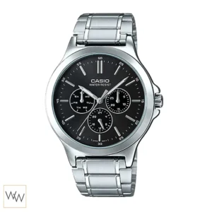 นาฬิกา Casio ผู้ชาย MTP-V300D-1AUDF สายสแตนเลส หน้าปัดดำ