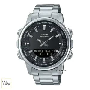 นาฬิกา Casio ผู้ชาย AMW-880D-1AVDF หน้าปัดดำ 2 ระบบ กันน้ำ 50 เมตร