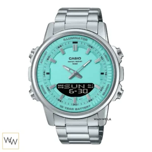 นาฬิกา Casio ผู้ชาย AMW-880D-2A2VDF หน้าปัดสีTiffany Blue 2 ระบบ กันน้ำ 50 เมตร