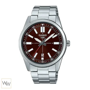 นาฬิกา Casio ผู้ชาย MTP-VD02D-5EUDF หน้าปัดน้ำตาล มีช่องบอกวันที่ตรง 6 นาฬิกา